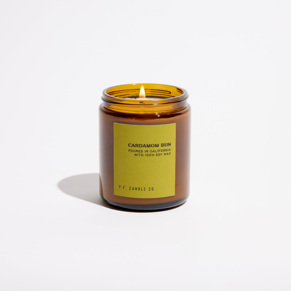 pf candle co Cardamom Bun standard soy candle front profile ecomm product shot